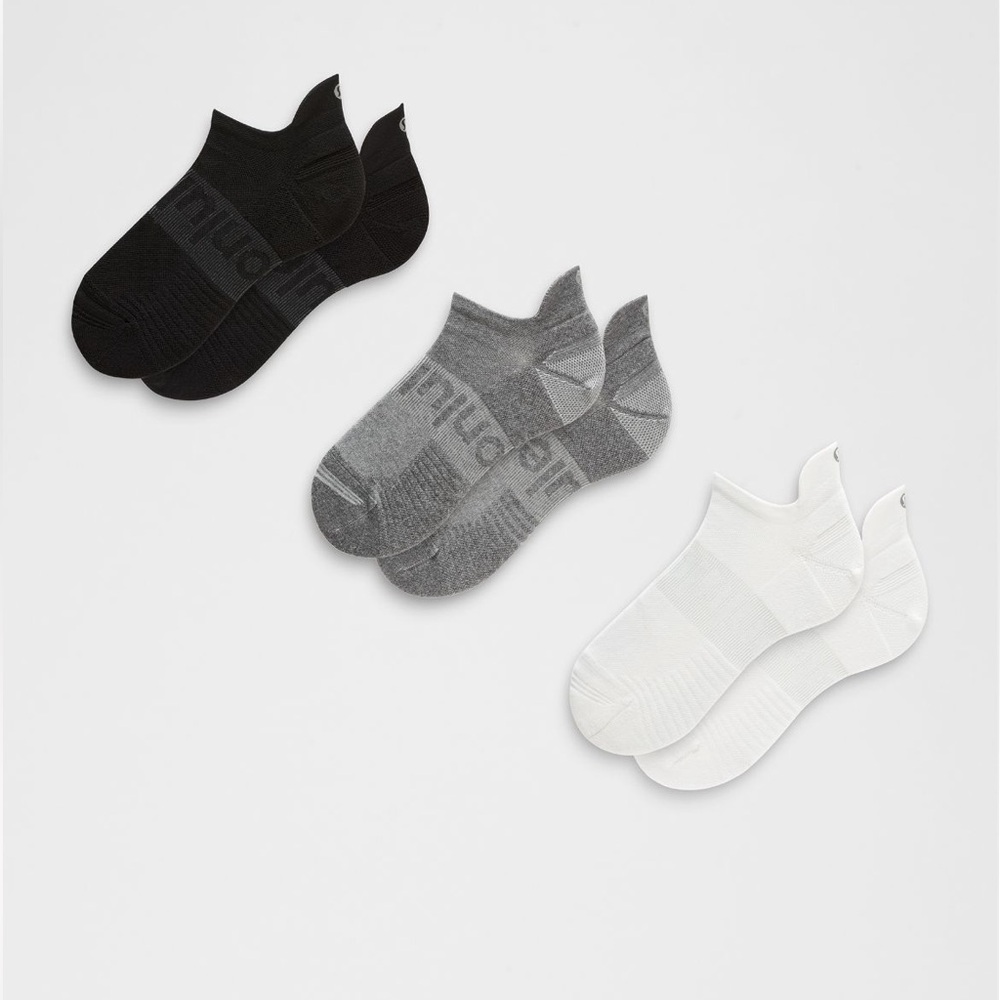 Lululemon Athletica Black, Gray, And White Athletic Socks